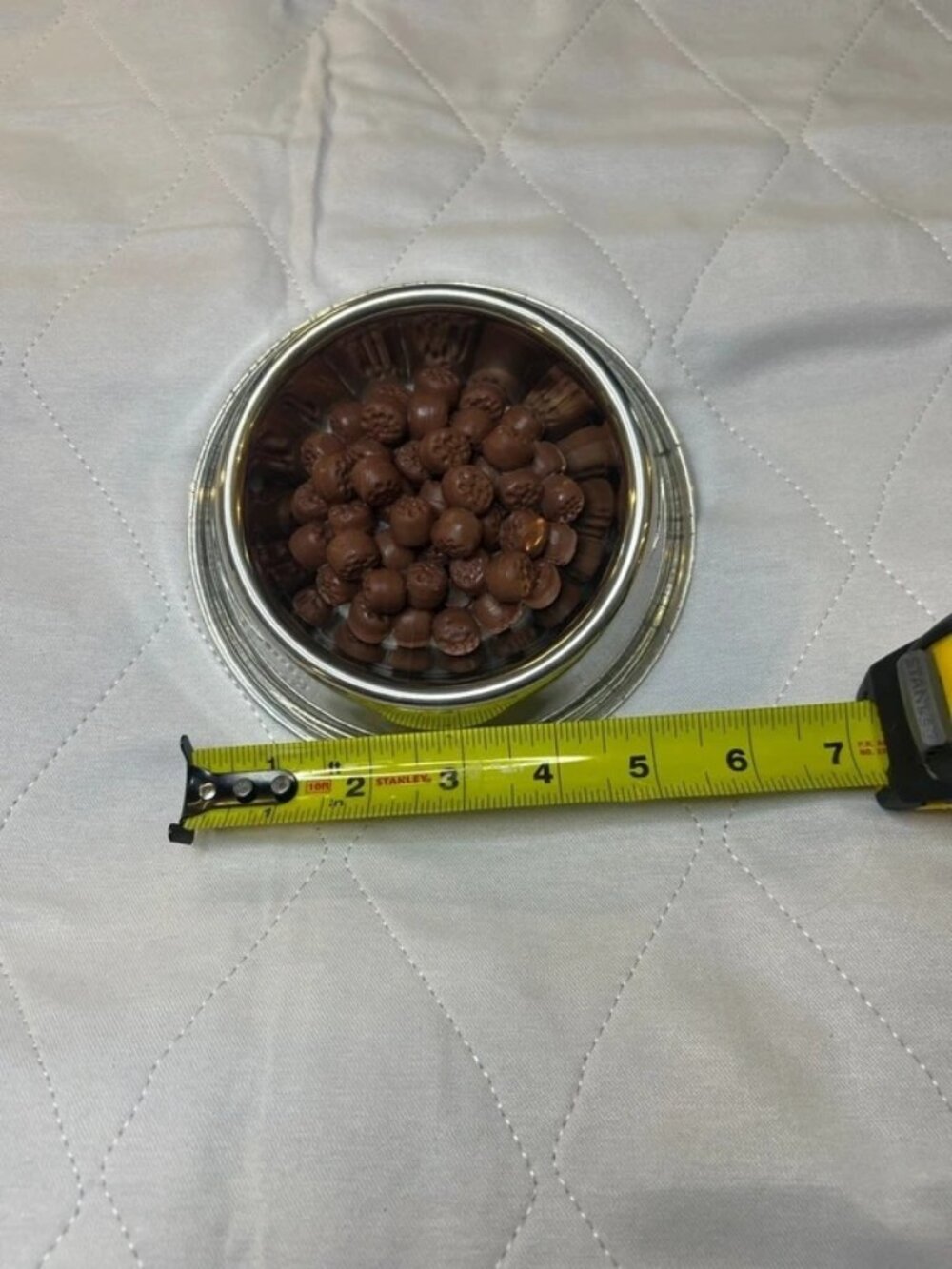 Perfect Petzzz Mini Metal Dog Bowl with Attached Faux Food Toy